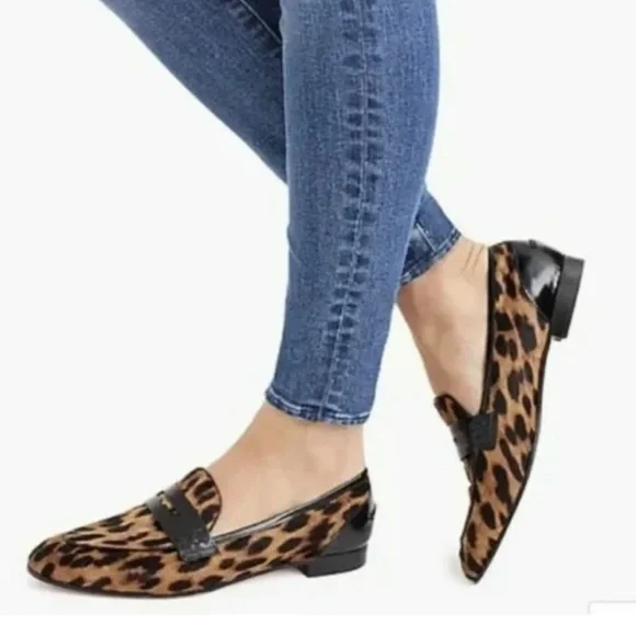 J. Crew Academy Penny Loafers in Leopard Calf Hair - Picture 3 of 10